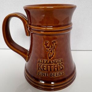 Alexander Keith’s Fine Beers Ceramic Stein Mug Brown Vintage Collectible